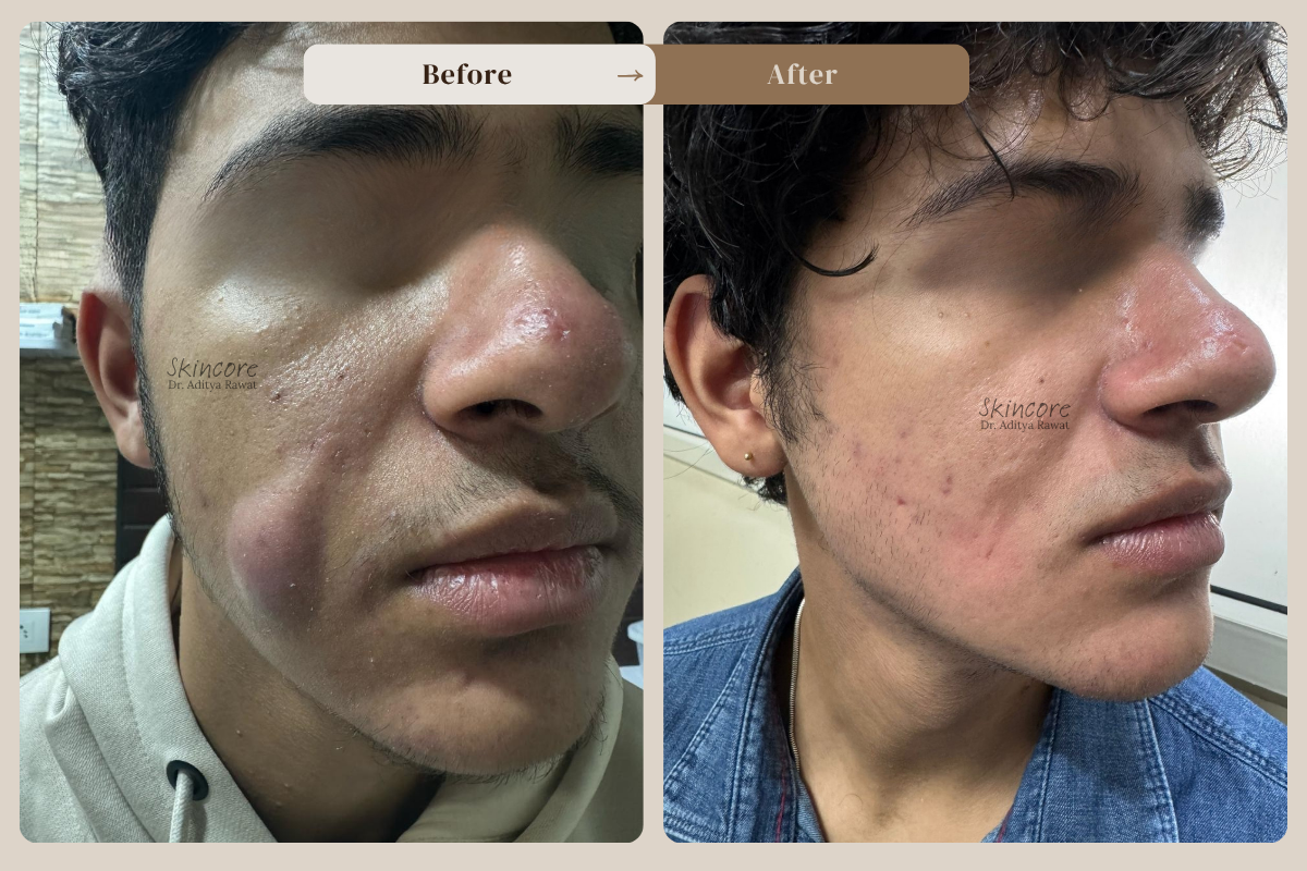 Skincore before after treatment